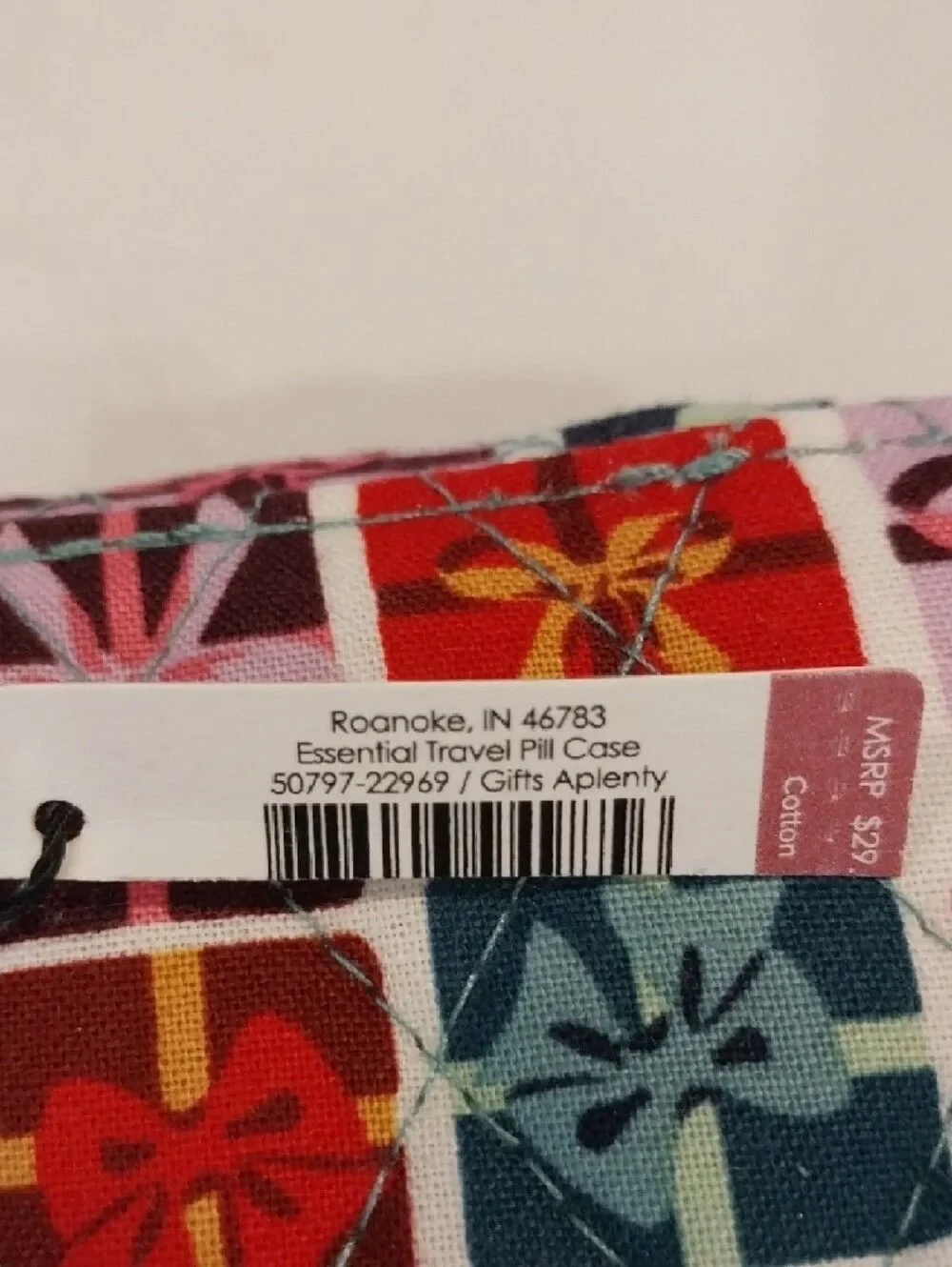 Vera Bradley Multi-Color Quilted Cosmetic Case with Turquoise Zipper